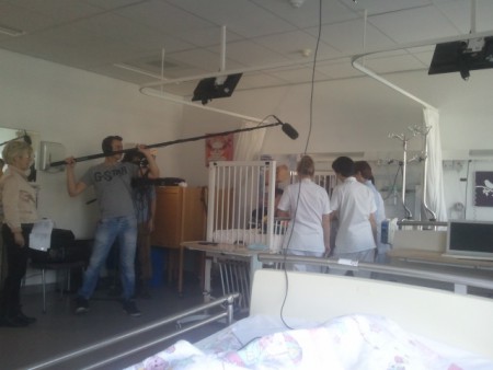 opnames voor de clip van Nick en Simon